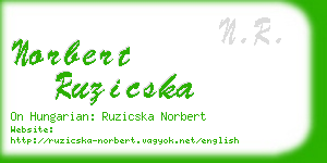 norbert ruzicska business card